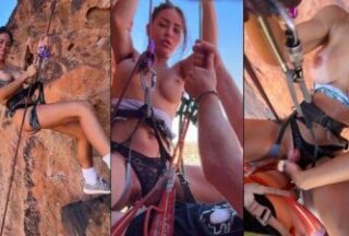 A tourist gives a great blowjob to her friend in nature