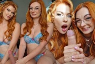 Red-haired girlfriends had a great threesome with a friend