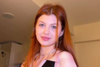 Russian chick with tattoos sat on her neighbor’s trunk