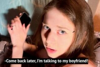 Russian sister fucks pussy with brother while boyfriend is not around