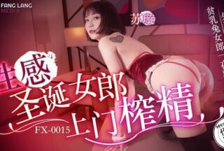 Sexy Christmas girl comes to your door to extract semen