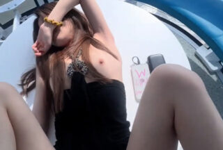 Fuck the small tits beauty directly in the car and on the Ferris wheel