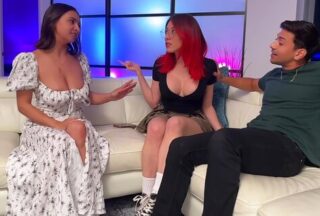 A Girl With Big Tits Muddied A Triplet With Friends