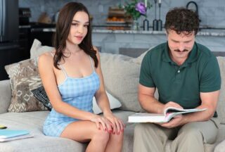 A Student Showed Her Big Tits To A Tutor And Talked Him Into Having Sex.