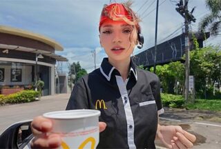 Russian Waitress Knows How To Give A First-Class Blowjob