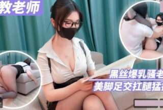 Private tutor, black stockings, big breasts, sexy teacher, beautiful feet, foot fetish, leg lifting, intense fucking.